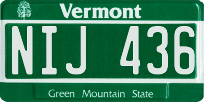 VT license plate NIJ436