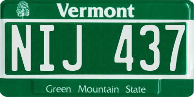 VT license plate NIJ437
