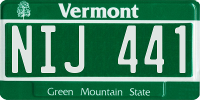 VT license plate NIJ441