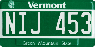 VT license plate NIJ453