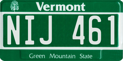 VT license plate NIJ461