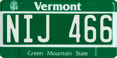 VT license plate NIJ466