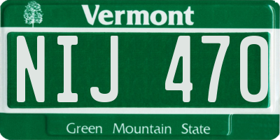 VT license plate NIJ470