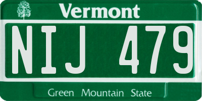 VT license plate NIJ479