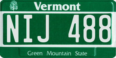 VT license plate NIJ488