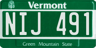 VT license plate NIJ491