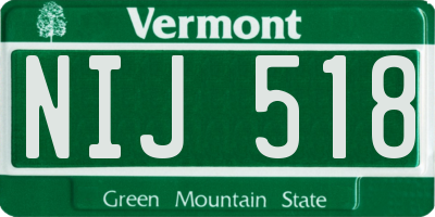 VT license plate NIJ518