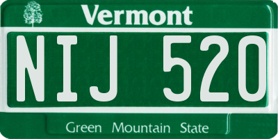 VT license plate NIJ520