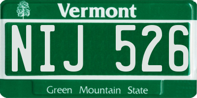 VT license plate NIJ526