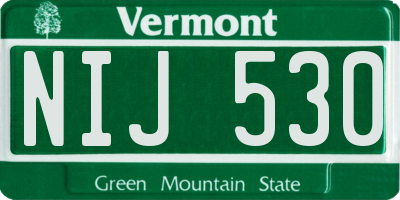 VT license plate NIJ530