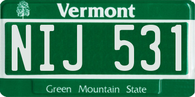 VT license plate NIJ531