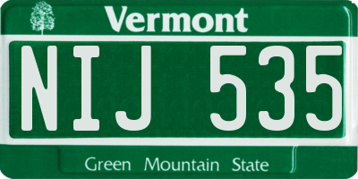 VT license plate NIJ535