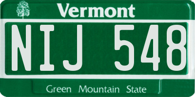 VT license plate NIJ548
