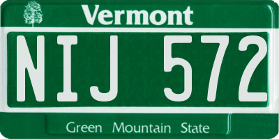 VT license plate NIJ572