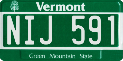 VT license plate NIJ591