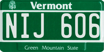VT license plate NIJ606