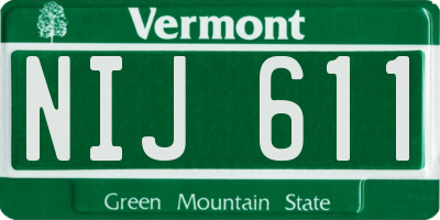 VT license plate NIJ611