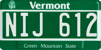 VT license plate NIJ612