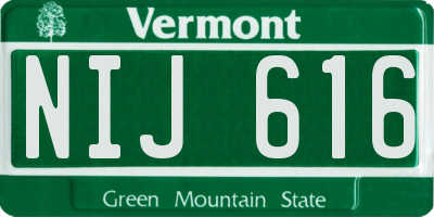 VT license plate NIJ616
