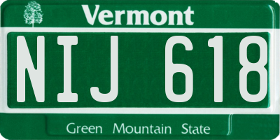 VT license plate NIJ618