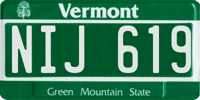 VT license plate NIJ619