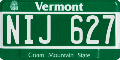 VT license plate NIJ627