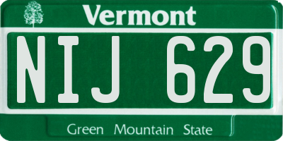 VT license plate NIJ629