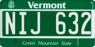 VT license plate NIJ632