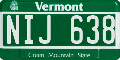 VT license plate NIJ638