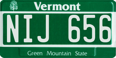 VT license plate NIJ656