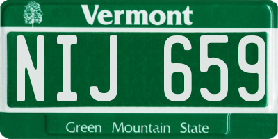 VT license plate NIJ659