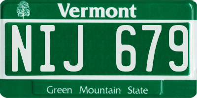 VT license plate NIJ679