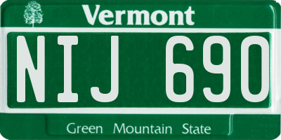 VT license plate NIJ690
