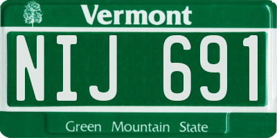 VT license plate NIJ691