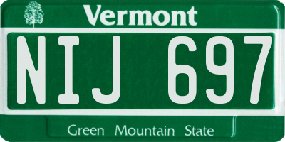 VT license plate NIJ697