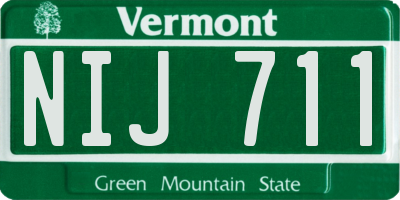VT license plate NIJ711