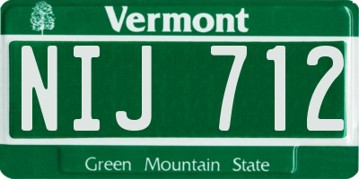 VT license plate NIJ712
