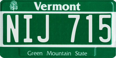 VT license plate NIJ715