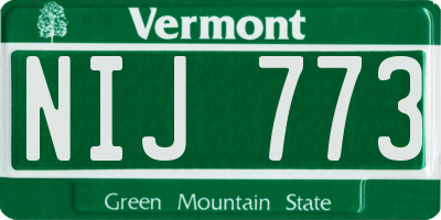 VT license plate NIJ773