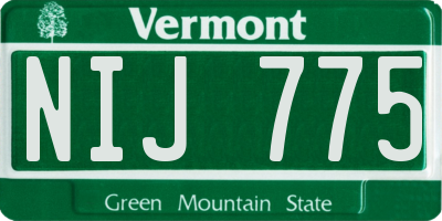 VT license plate NIJ775