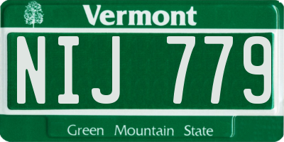VT license plate NIJ779