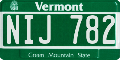 VT license plate NIJ782