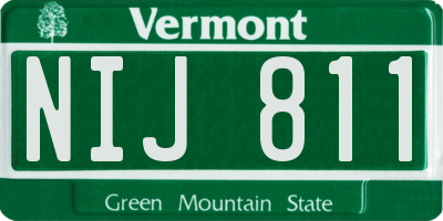 VT license plate NIJ811