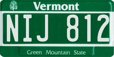 VT license plate NIJ812