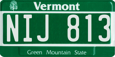 VT license plate NIJ813