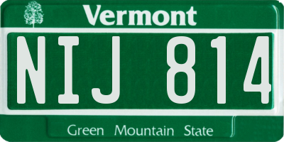 VT license plate NIJ814
