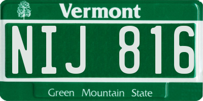 VT license plate NIJ816