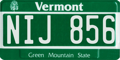 VT license plate NIJ856