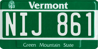 VT license plate NIJ861