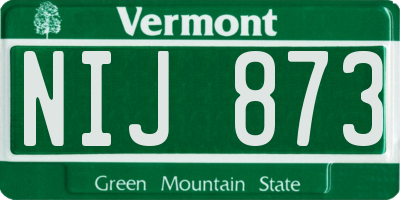 VT license plate NIJ873